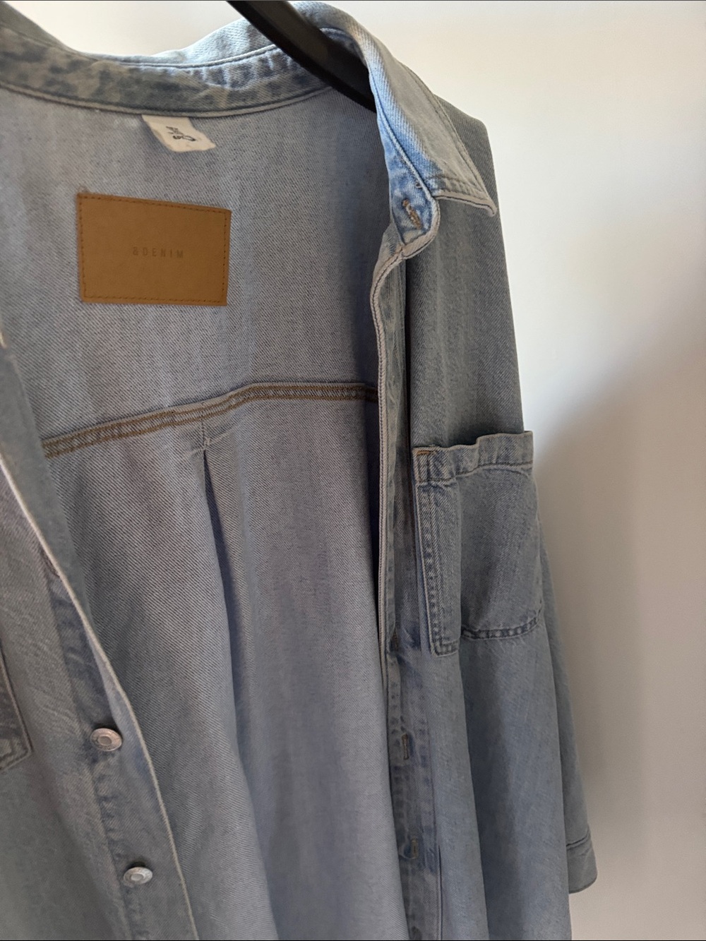 H&M Light Blue Relaxed Denim Shirt Jacket - Picture 10 of 10